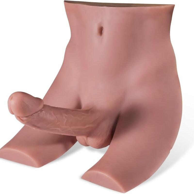 Silicone Sex Doll - 3.7 LB Flat Torso Dildo with 5.5 Inch Big Cock, Male Sex Doll for Women, Riding Torso Sex Toy for Female Gspot Masturbation, Lifelike Flexible Penis with Glans & Balls for Beginner