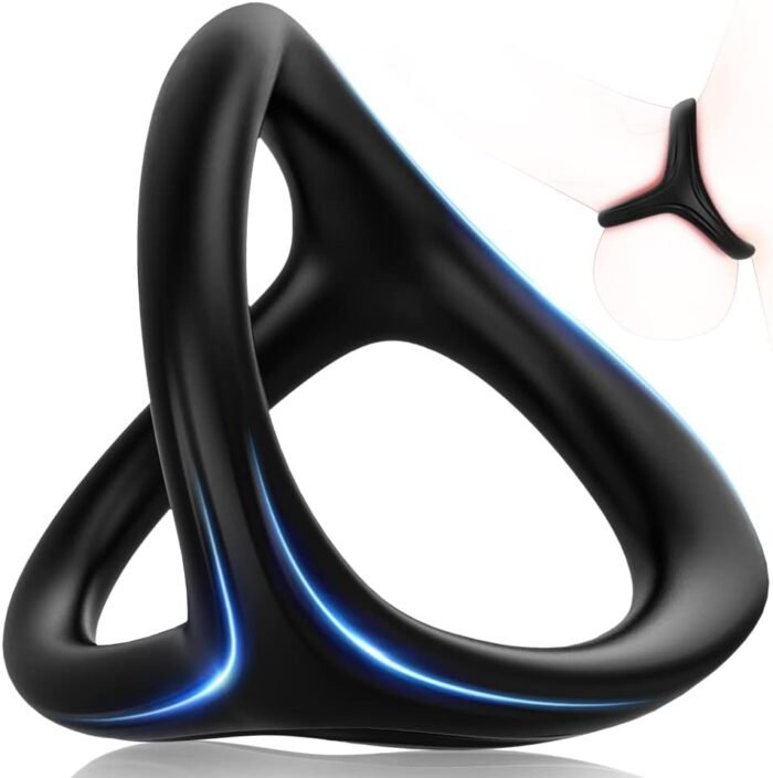 Silicone Penis Ring for Men, Adorime 3 in 1 Ultra Soft Stretchy Cock Ring Penis Enlargers Erection Tool, Sex Toy for Men