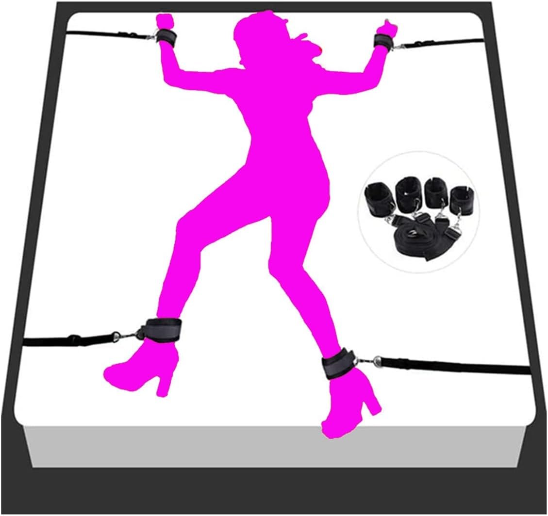 BDSM Bondaged Restraints kit for Couples King Bed Sex Ties for Ankles and Wrists Straps Adult Play Queen Size Bed Bondaged Rope Cord & Rope Leg Spreaders Bar Women Handcuff Set for Bedroom Sweater - Image 6