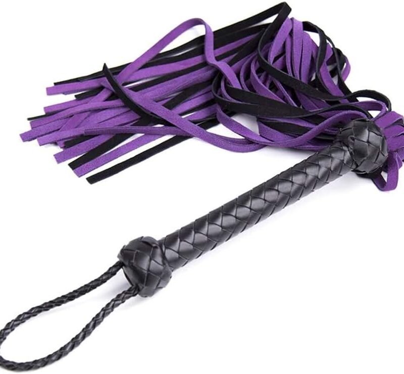 BDSM Leather Whip Sex Toy | Fetish Adult Sex Toy Purple Flogger for Couples