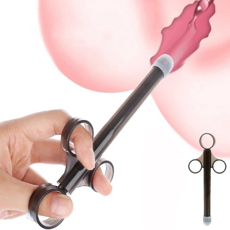 Enema Lube Injector Reusable Anal Enema Syringe Injecter Lubricant Applicator Sex Toys for Adults Lube Launcher Oil Inject with Head Cap for Men Women Gay Couples