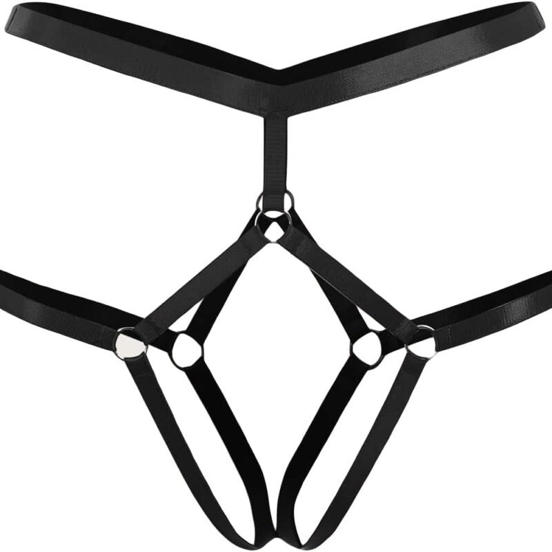 SOLY HUX Women's Harness Strappy Panties BDSM Lingerie G-String Bondage Thong Underwear Sexy Adult Lingerie Accessories