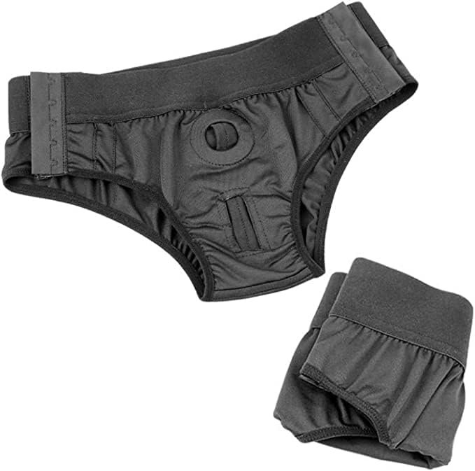 Unisex Underwear Harness Wearable Strapless Harnesses panties-Black