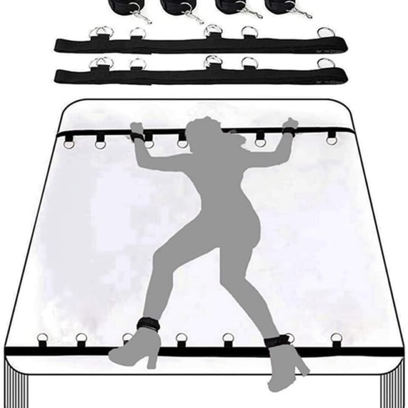 Bondaged Restraints Sex Kit for Adult Couple Adjustable Handcuffs Sex Restraining Set for Couples Bed Restraints Sex Adult Bondaged Kit Under King Bed Straps for Adult Play Bedroom Toys Sweatshirt