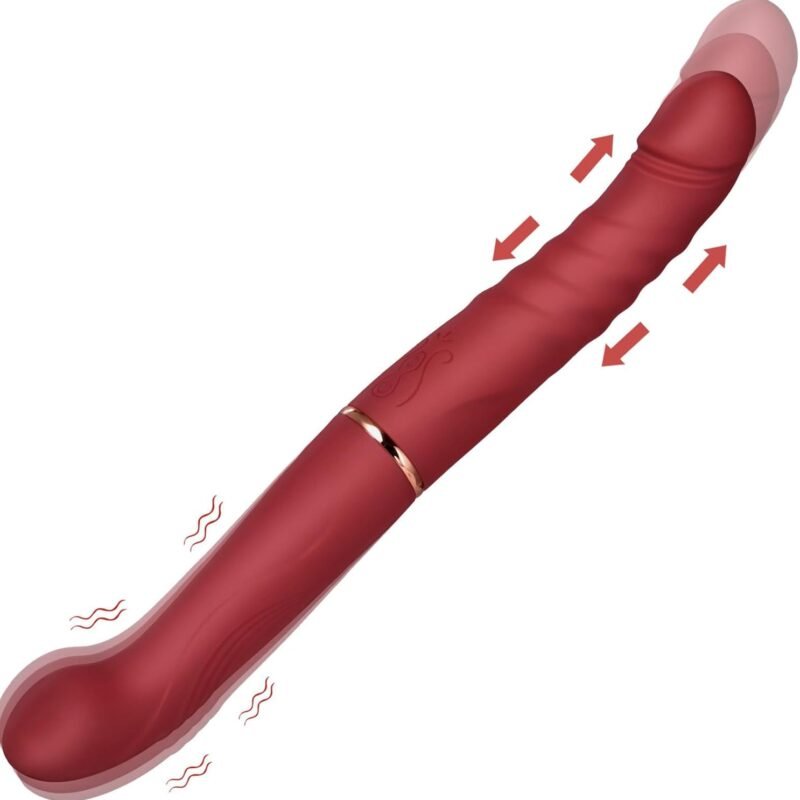 Double Ended Dildos Sex Toys for Couples, Double Headed Thrusting Vibrator, Big Headed Double Penetration Lesbian Sex Toys, Anal G Spot Foreskin Juguete Sexual Realistic Dildos