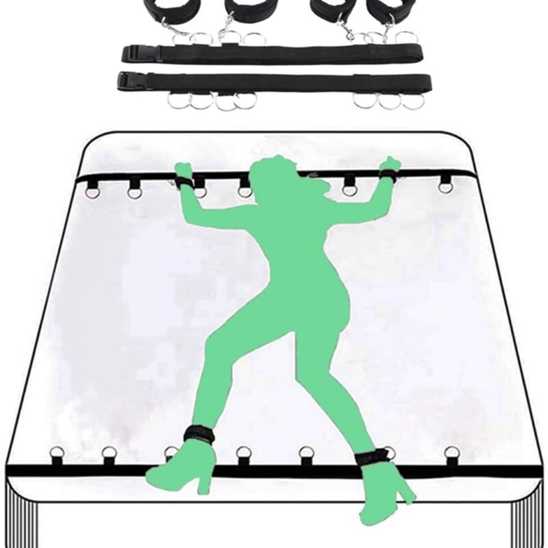 Bondaged Kit Bed Restraints Spreader Bar for Couples Sex Tie Downs Under Mattress for King Bed Hand Leg Cuffs Wrist Bed Straps Handcuffs Set for Bedroom Adult Play Blindfolds Toys Sweatshirt