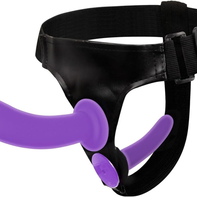 Strap on Dildo, Silicone Dildo, Womens Sex Toys, with 2 Removeable Realistic Silicone Dildo Strap on Sex Toys, Adjustable Strapless Strapon G-Spot Sex Toys for Women, Suit Lesbian Couple Purple