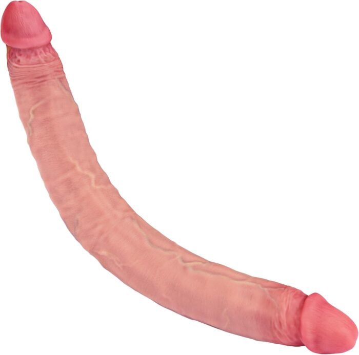 18.11 * 1.7 Inch Double Dildo Long Double Sided Dildo, Huge Silicone Double Ended Dildo for Anal Vaginal Stimulator, Thick Realistic Dildos with Vines for Couple Lesbian Gay, Big Anal Adult Sex Toys