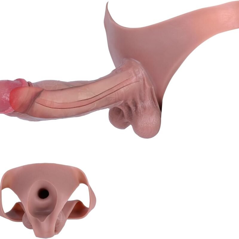 Strap On Dildo,Realistic Penis Sleeve Extension with Cock Harness Wearable Dildo Panties Sex Toys for Male Women Lesbian Couple