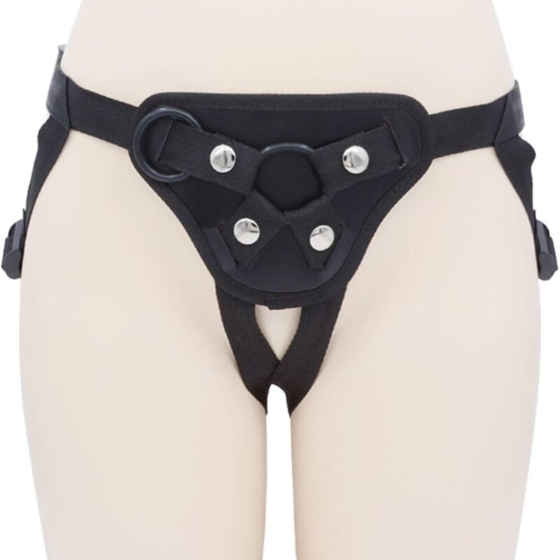 Female Dildo Wearable Pants LES Pants Sex Harness Sex Toys with O-Rings for Couples, Strap-on Dildo Pants, Lesbian Straps Trousersfor Butt Plug (Black)