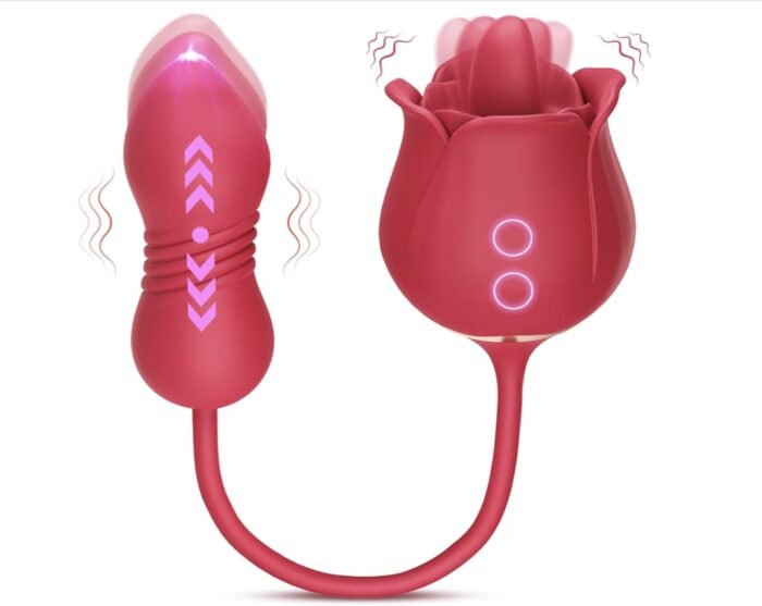 3-in-1 Rose Adult Toy - Women's Vibrator with 9 Tongue Licking Stimulation KS64389Pap2_50, Like a Photo - Image 2