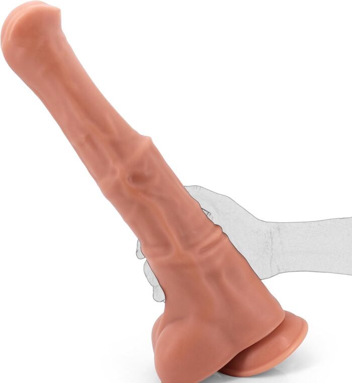 Horse Dildo,Realistic Super Long 15 inch Huge Thick Thrusting Dildos Anal Sex Toy with Suction Cup Adult Toy for Men Gay Anal Play Sex Pleasure(Brown)