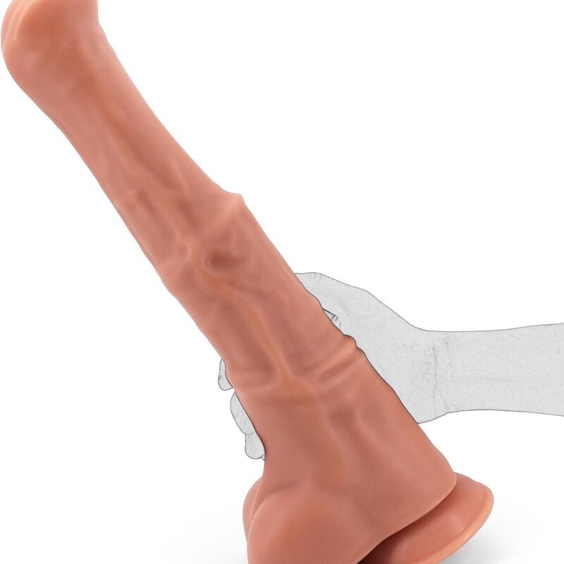 Horse Dildo,Realistic Super Long 15 inch Huge Thick Thrusting Dildos Anal Sex Toy with Suction Cup Adult Toy for Men Gay Anal Play Sex Pleasure(Brown)