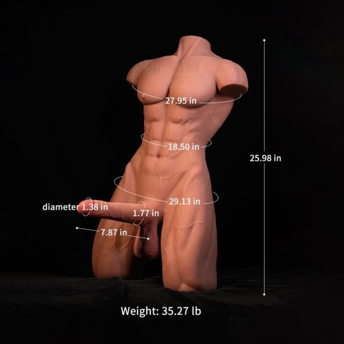 Sex Torso Doll Lifelike Male Sex Doll for Gay, Men Male Masturbator Realistic Soft Ass Plump HIPS, Male Stroker Tight Anus & Testicles for Men Masturbation, Butt Toys for Gay Men Pleasure - Image 2