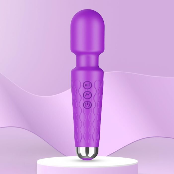 Personal Massager - Handheld Wand Feature, Quiet & Waterproof - 20 Speeds 8 Patterns Cordless Vibrating for Neck, Back Pain, Tension Relief & Sports Recovery - Purple