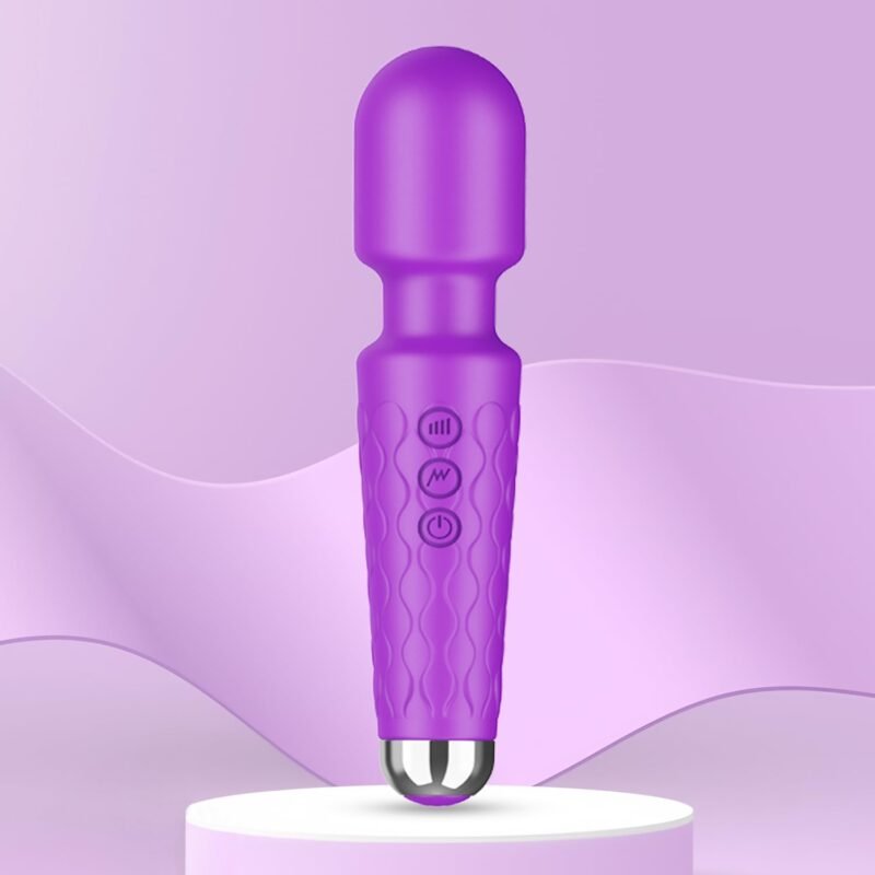 Personal Massager - Handheld Wand Feature, Quiet & Waterproof - 20 Speeds 8 Patterns Cordless Vibrating for Neck, Back Pain, Tension Relief & Sports Recovery - Purple