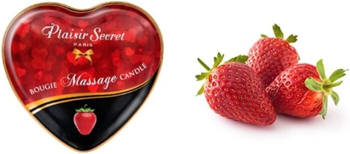 Edible Mini Massage Candle in Heart-Shape tin 1,23 fl oz (Strawberry) - Image 2