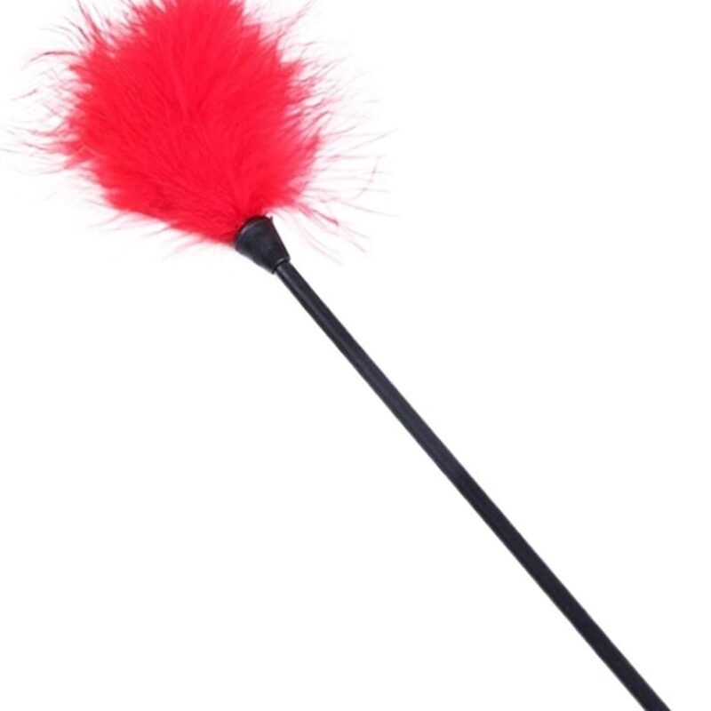SM PU Leather Spanking Paddle Slap Clap Flap Whip On Butt with Flirt Tickle Feather Sex Adult Game Toy for Women Man Couple Red One Size