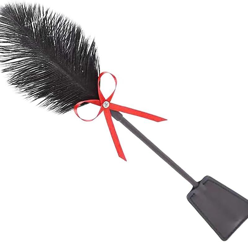 Feather Tickler Adult Spanking Paddle Feather Sex Teaser Adult Whip PU Leather Flogger Paddle Sex Toys