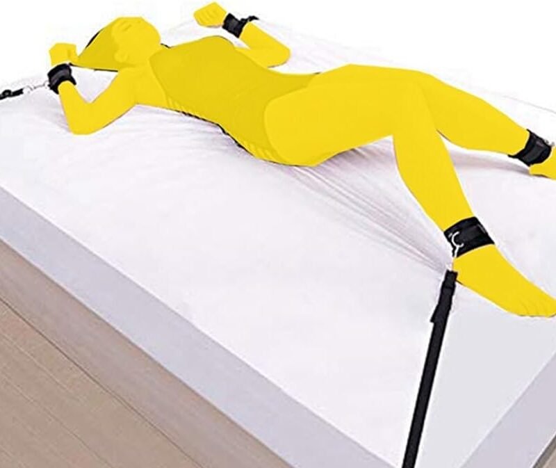 Wrist and Ankle Bed Restraints for Queen Size Bed Straps for Adult Play King Bed Bondaged Straps Kit for Couples Sex Ties Handcuffs BDSM Furniture Bondage Restraints Sex Set for Bed Women Play Sweater