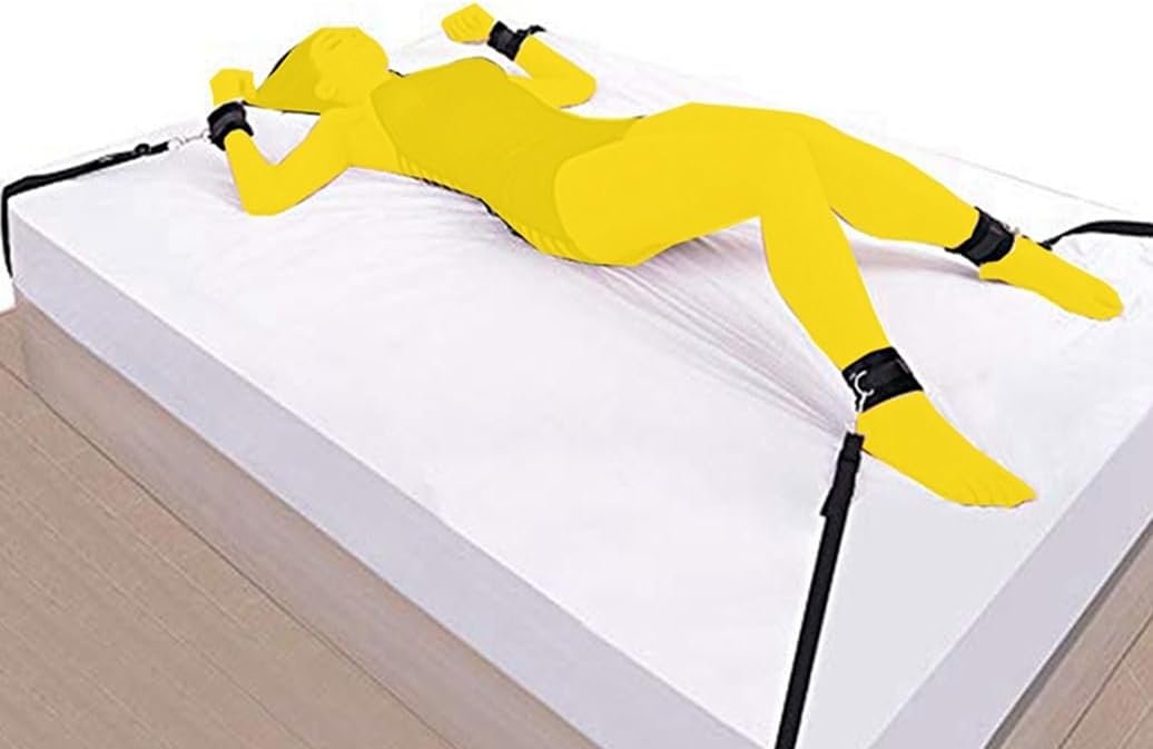 Wrist and Ankle Bed Restraints for Queen Size Bed Straps for Adult Play King Bed Bondaged Straps Kit for Couples Sex Ties Handcuffs BDSM Furniture Bondage Restraints Sex Set for Bed Women Play Sweater