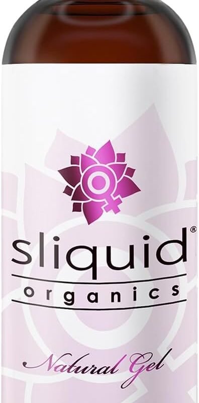 Sliquid Organics Water-Based Lube, Travel Size - Natural Lubricating Gel for Women/Men/Couples, Unscented, 2 Fl Oz