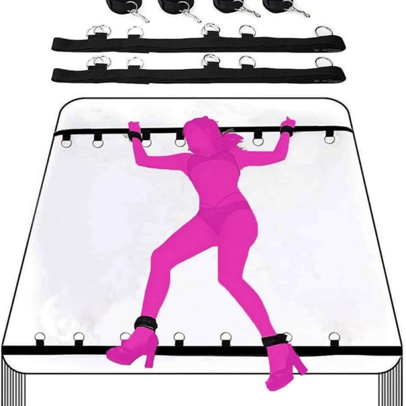 Bdsm Sex Bed Bondage Restraints Kit Toys Straps Sex Things Furniture Bondage Gear & Accessories Sexy Sex Fuzzy Handcuffs Hand Cuff Bracelets Set for Women Adults Bedroom Toys for Couples Kinky Sweater