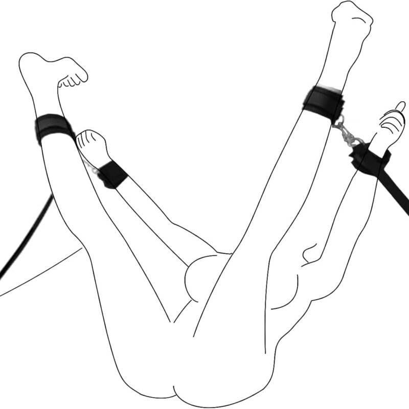 Sex Bondage Wrist & Thigh Cuffs BDSM Restraints Set, Sex Toys with Adjustable Leg Straps Handcuffs for Couple Beginner SM Game Play Bondage Gear & Accessories