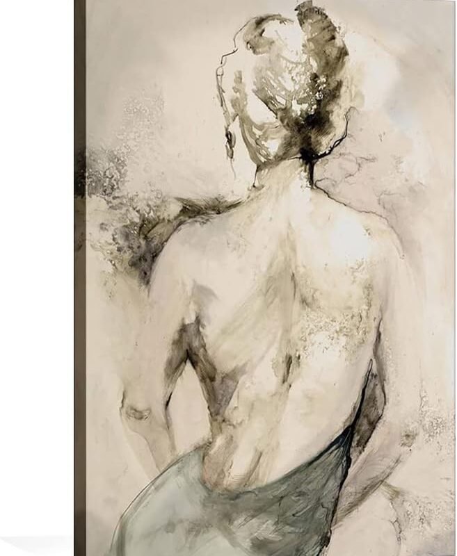 Canvas Print Nude Art Sexy Woman Back Nude Painting Naked Women Sexy Erotic Art Bedroom Decor Wall Art Home Decor (Framed-style,16x24inch(40x60cm))
