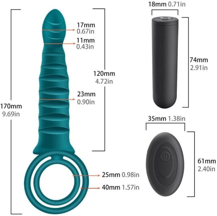 Dual Penetration Silicone Vibrating Dildo with Penis Ring Strap-On Anal Sex Plug Dildo Vibrator with Cock Rings for Men Couples Enhance Sex Toys - Image 5