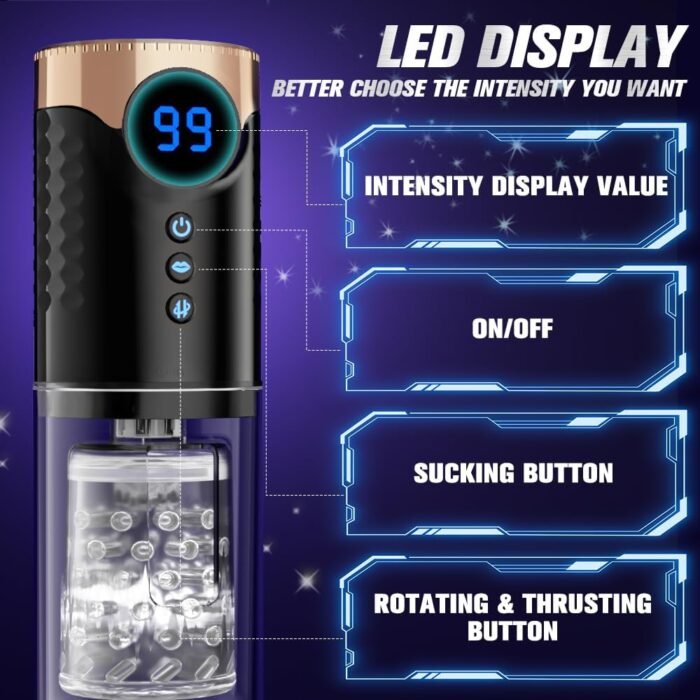 Automatic Sucking Male Masturbator Male Sex Toys - 3 in 1 with 9 Suction, Thrusting & Rotating Masturbator Blowjob Sex Toys for Men, 3D Realistic Textured Pocket Pussies Sex Toy Penis Pump Adult Toys - Image 4