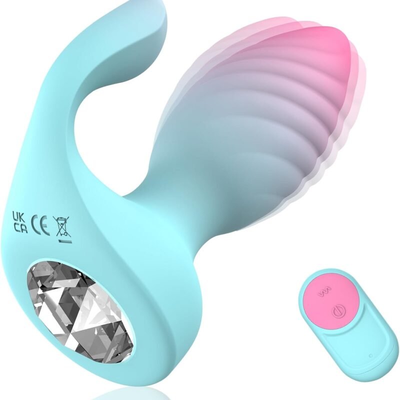 Adult Sex Toys for Women Anal Plug, 2 in 1 Remote Control Vibrator Clitoris Stimulator with 10 Vibrating Frequencies, Dual Motors Anal Toys Vibrating Butt Plug with Crystal Diamond Female Sex Toy