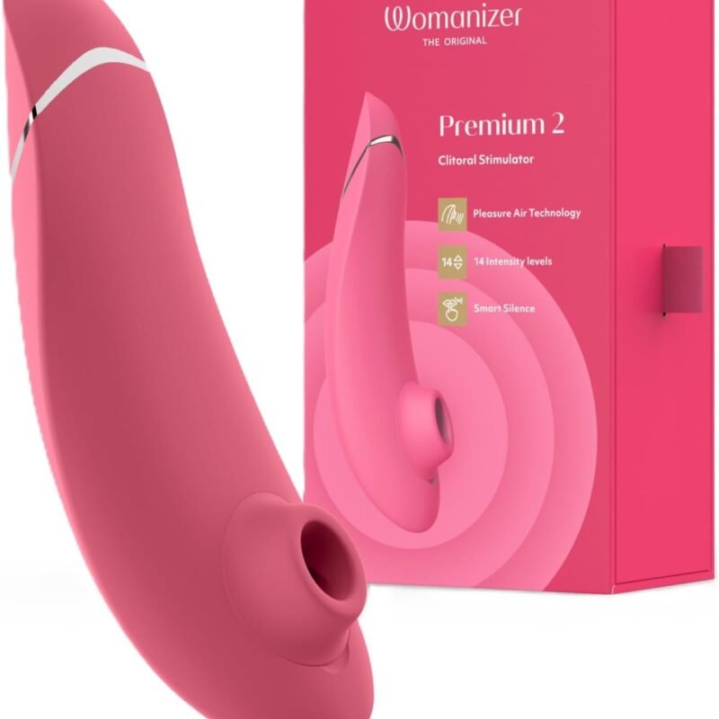 Womanizer Premium 2 Clitoris Vibrator for Women | Clit Sucker Adult Toys | Vibrating Adult Sex Toy | Clit Stimulator for Woman with 14 Suction Speeds | Waterproof Clitoral Stimulation Massager | Pink