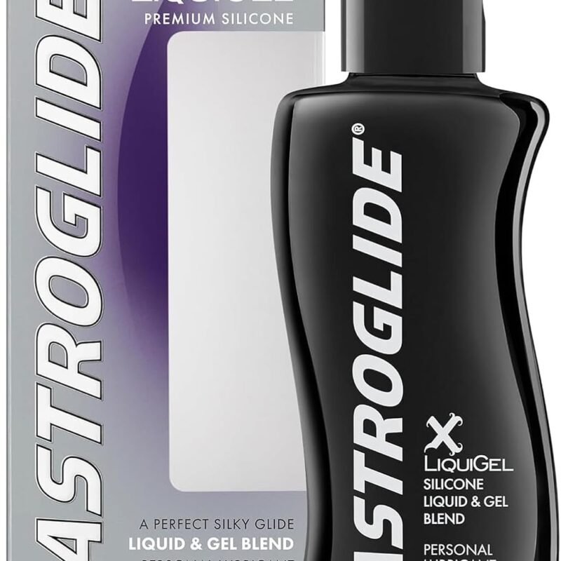 Astroglide Silicone Lube (5oz), X LiquiGel Hybrid Personal Lubricant for Vaginal and Anal Sex, Silky & Lightweight for Men, Women and Couples, Waterproof for Water Play