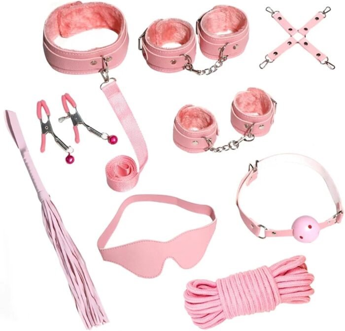 BDSM Bondage Restraints Kits Adult Sex Toys Ankle Handcuffs Whips Tickler Restraint Accessories for Couples Foreplay(14pc) - Image 7