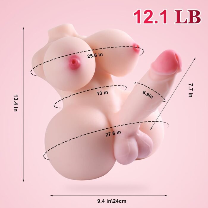 12.1lbs Shemale Sex Dolls for Adults, FUTA Sex Doll with Huge Flexible Realistic Dildo, Trans Sex Toy with Penetrable Nipples, Male Masturbator, Onahole for Men and Women - Image 7