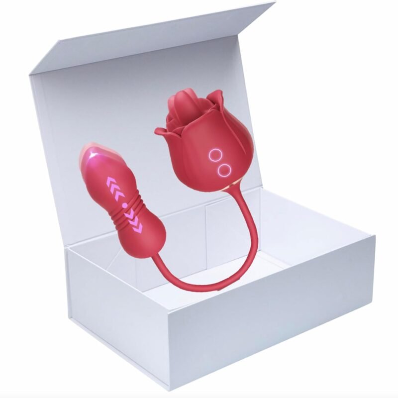 3-in-1 Rose Adult Toy - Women's Vibrator with 9 Tongue Licking Stimulation KS64389Pap2_50, Like a Photo