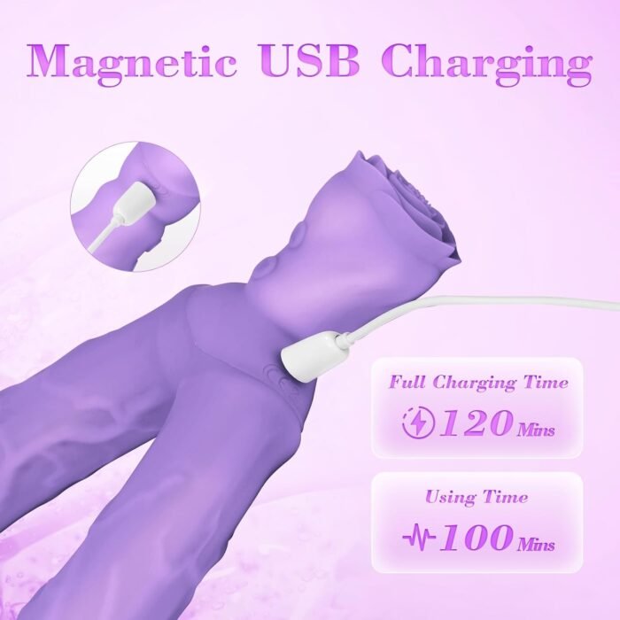 Double Dildo Lesbian Sex Toy, 15.75" Lesbian Toy Double Ended Sided Headed Dildo & Anal Dildos with 10 Vibrating Modes, Long Strapless & Strap on Dildos Rose Women Couple Gay Sex Toys - Image 6