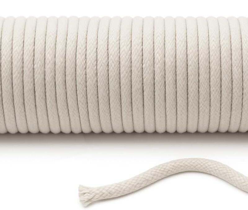 100 ft Braided Cotton Rope Clothesline 4 mm | Heavy Duty, High Strength, Shock Absorbing Cord for Tie-Down, Swinging, Camping & DIY Projects