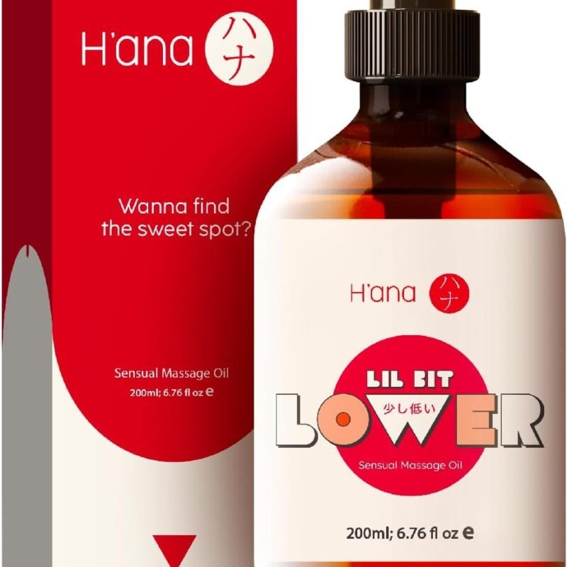 H'ana Sensual Massage Oil for Date Night - Gently Warming, Soothing & Hydrating, Crafted with 100% Pure Vanilla Body Oil for Intimate Moments and Bedtime Therapy (6.76 Fl Oz)