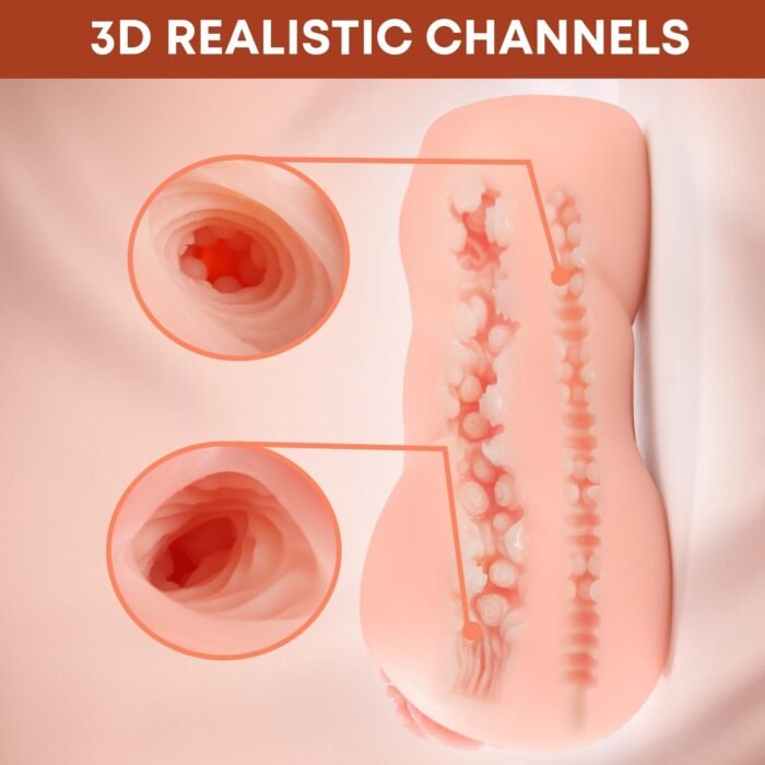 Male Masturbators Sex Toys Sex Dolls for Men - 2 in 1 Realistic Pocket Pussy Adult Sex Toys for Men, Plump and Fleshy Pocket Pussies Male Stroker Blowjob Toys for Man Masturbation Vaginal Anal - Image 5