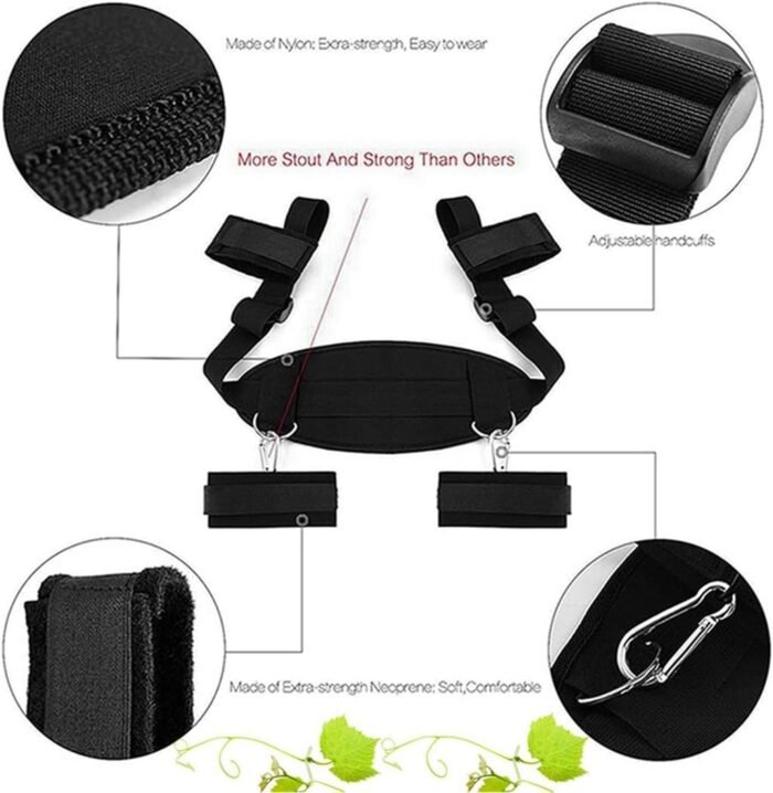 Wrist and Ankle Bed Restraints for Queen Size Bed Straps for Adult Play King Bed Bondaged Kit for Couples Sex Ties Hand Cuffs BDSM Set Furniture Bondage Restraints Sex Set for Bed Bedroom Sweater M - Image 7