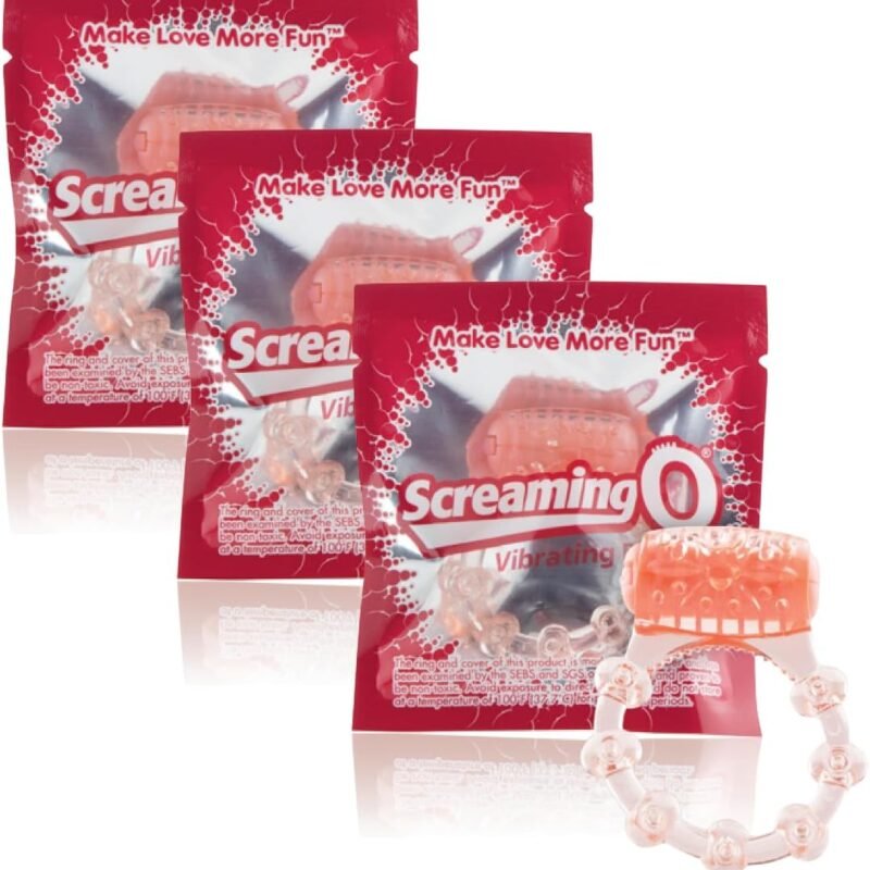 Screaming O in POP Box - Iconic Award Winning Cock Ring, Disposable - Vibrating Cock Ring - Penis Ring, Disposable Vibrator - Couple Sex Toys, Dick Ring for Mutual Pleasure - 3 Pack