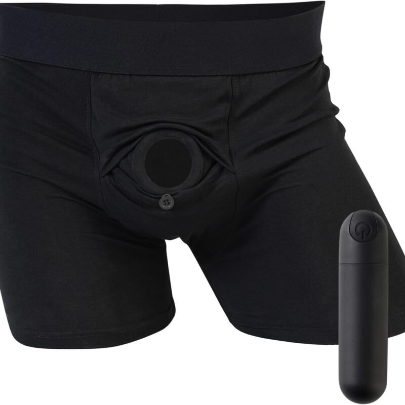 Strap On Vibrator Harness with Bullet Vibrator for Women Discreet and O-Ring, Strap On Boxers for Studs Strapless Strapon Men Strap On Dildo Penis Pegging Underwear Unisex Adult Sex Toy Lesbian Couple