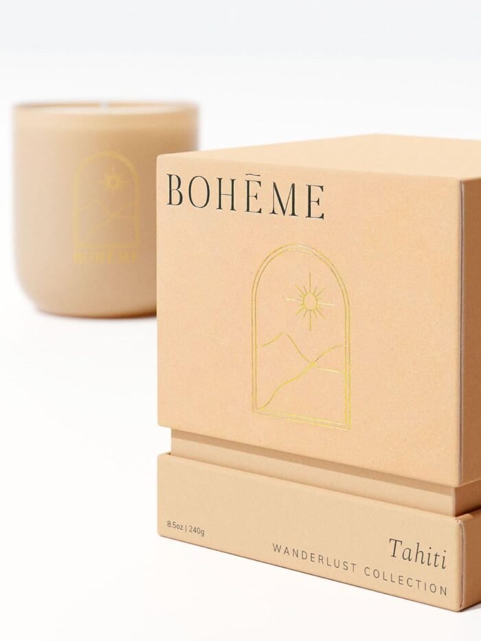 BOHEME Wanderlust Jar Candle, Tahiti, 8.5 oz. (240 g) - Scents of Hibiscus Lear, Ozone, and Sea Salt - Naturally Derived Wax, No Lead, Clean Burning, Phthalate Free, Vegan, Sustainable, USA Made - Image 2