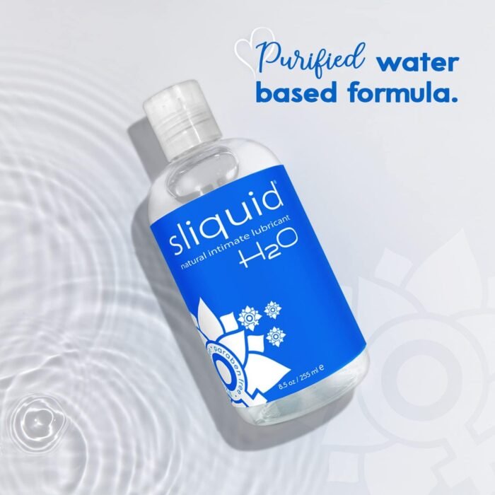 Sliquid H2O Water-Based Lube - Clear, Long-Lasting Gel, Natural Lube for Women/Men/Couples, Unscented, 8.5 Fl Oz (2 Pack) - Image 5