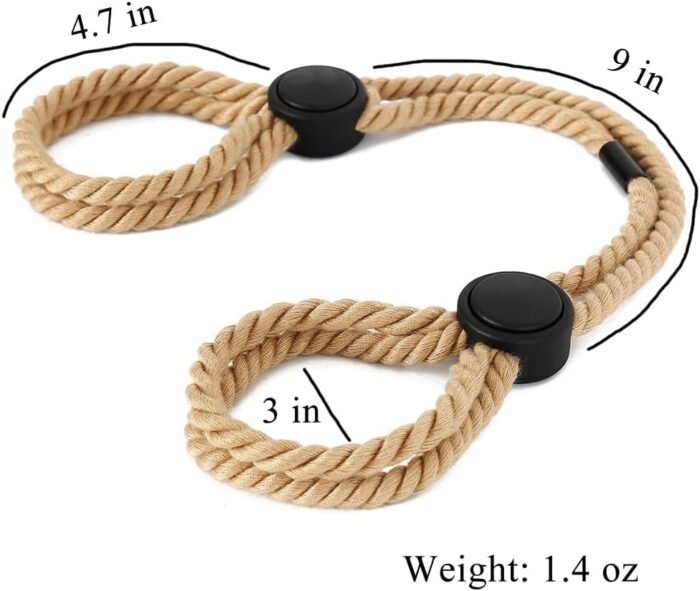 1 Pack Sex Rope Kit Handcuffs Bracelets Bed Restraints Ankle Cuffs Adjustable Rope Bracelets Anklets for Women/Men BDSM Bondage Sex Toys Cotton Ropes Wrist Cuffs Beginner Set Sweater - Image 3