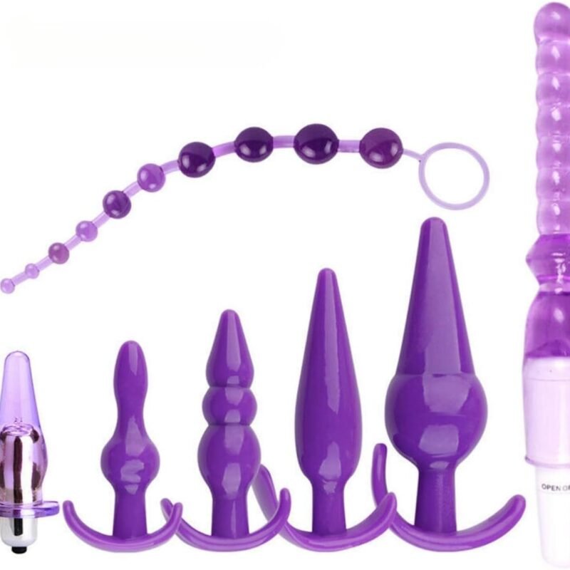 Silicone Anal Butt Plug Anal Plug Trainer Beginner Kit Set 7pcs Silicone Butt Plug Dildo Beads Prostate Massager Sex Toys for Men Women Sex Toys