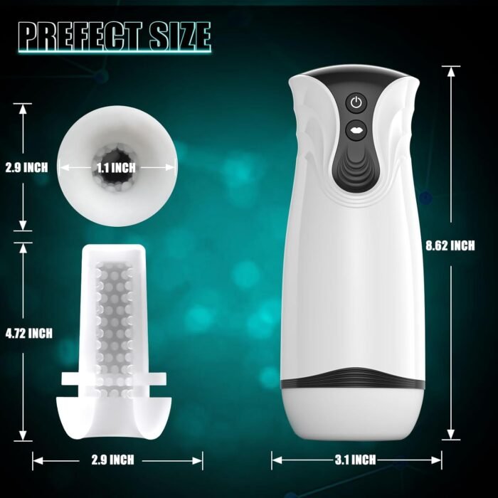 Automatic Sucking Male Masturbator，3 in 1 Male Stroker with 10 Vibration & 4 Suction & One-Click Climax, Hands Free Penis Pump with 3D Textured, Blowjob Toy Mens Adult Sex Toys for Men - Image 7