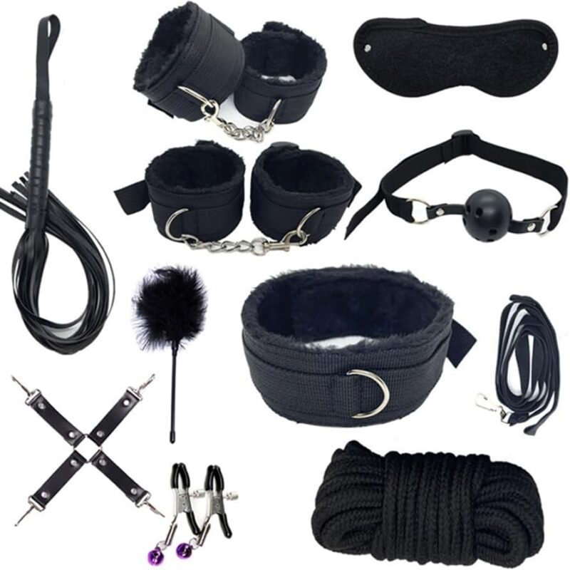 Sex Tie Downs Under Mattress for King Bed Restraint Kit for Couples Queen Size Bed Straps Adult Play Bondage Restraints Spreader Bar Blindfold and Hand Ties Sex Hand Cuff for Bedroom Toys Sweater